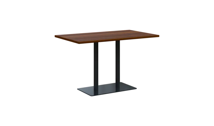 RGT 52 stůl hranatý, noha trubková, černá, deska 25 mm, široký 1200 mm, ořech královský